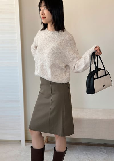 天絲西裝中長裙3