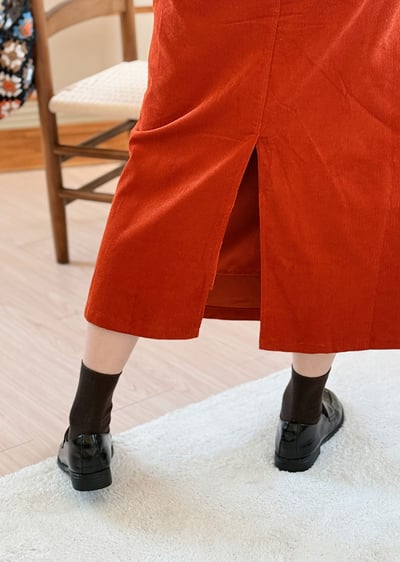 witharch燈心絨口袋長裙8