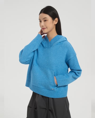 witharch抗起球連帽大學t-藍7