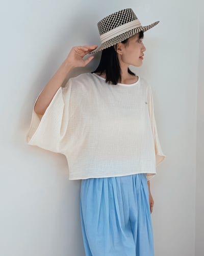 witharch-棉紗連袖上衣-杏6