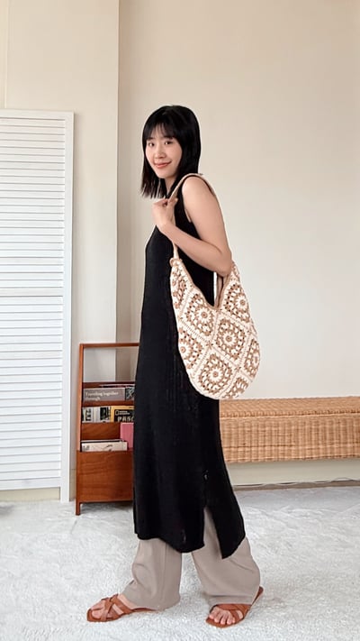 純棉透膚針織洋裝3