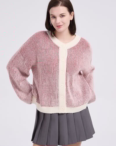 witharch圍巾雙色上衣-紅1