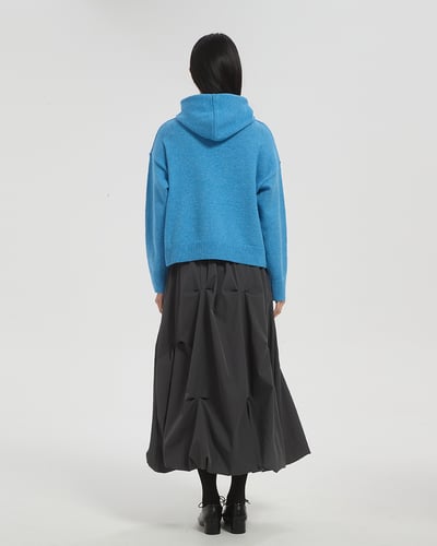 witharch抗起球連帽大學t-藍4