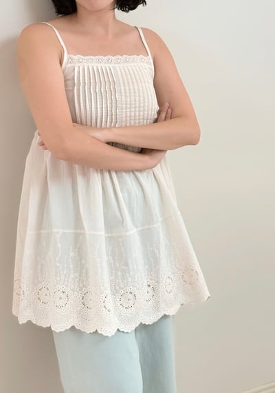 夏日壓線布蕾絲背心5