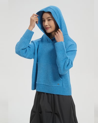 witharch抗起球連帽大學t-藍5