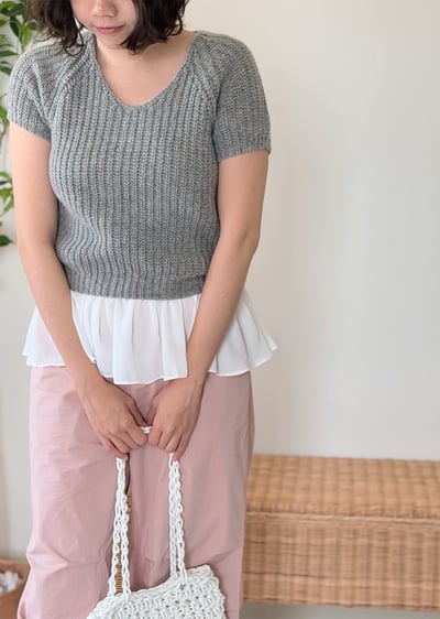 羊毛V領粗織上衣11