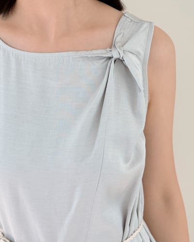 亞麻扭結背心洋裝5