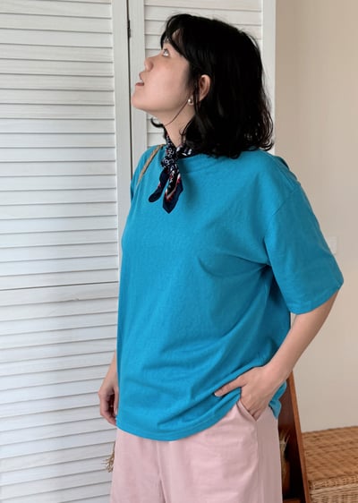 純棉極簡寬鬆tee-藍5