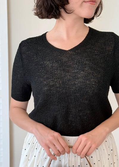 涼感V領針織上衣3