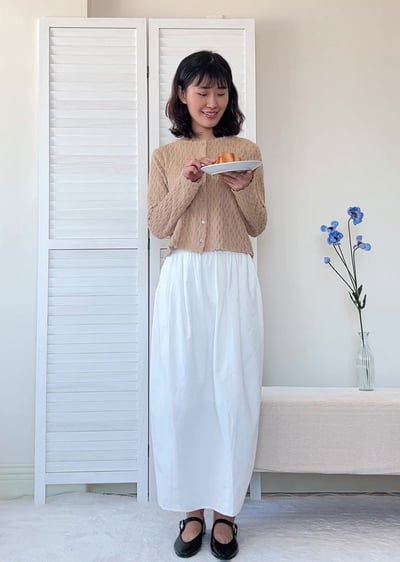 純棉鬆緊腰花苞裙5