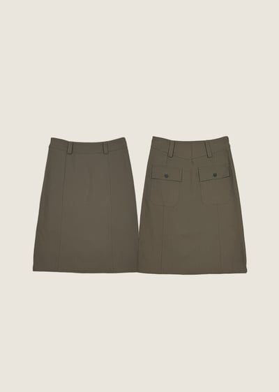 天絲西裝中長裙1