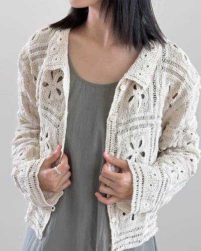 蕾絲刺繡翻領扣衫4