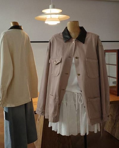 草莓翻領牛仔夾克5