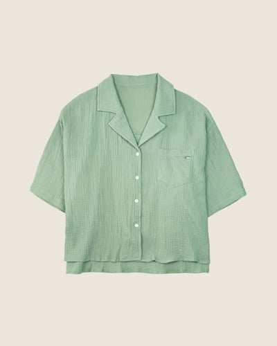 witharch-法式古巴襯衫-綠1