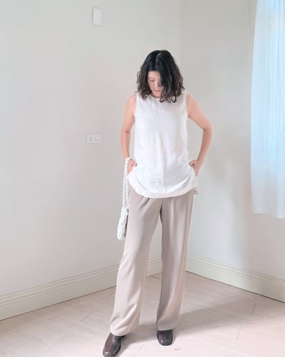 棉麻直紋無袖背心5