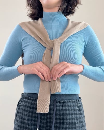 3D小立領上衣-灰藍5