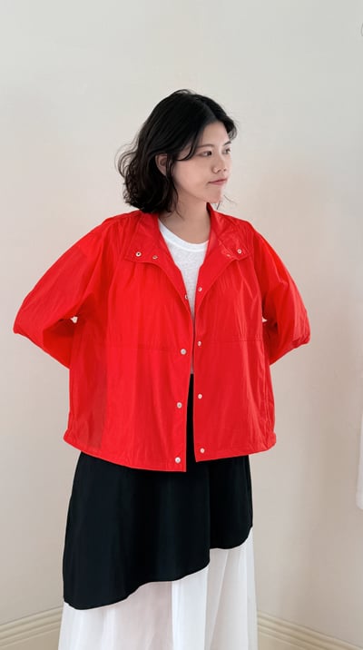 清透防曬薄外套-紅2