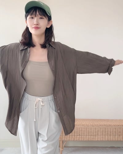 方領天絲bra top-卡其3