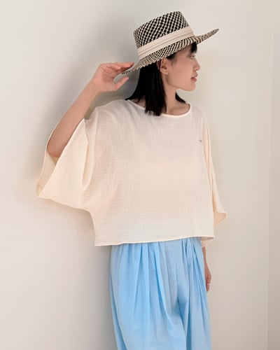 witharch-棉紗連袖上衣-杏5