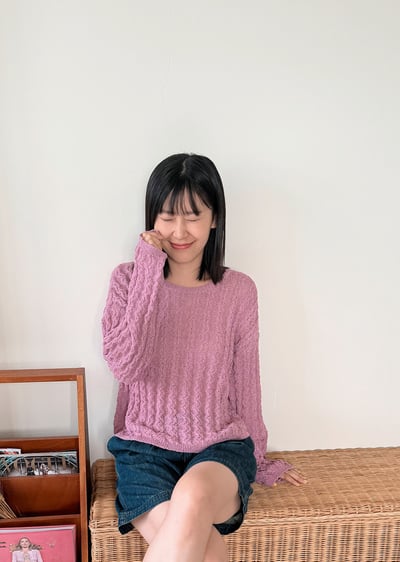 witharch前後穿綁帶開襟衫-粉紫3