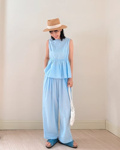 清爽輕盈休閒萬能褲-藍4