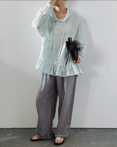 清透連帽傘擺防曬衫-綠3