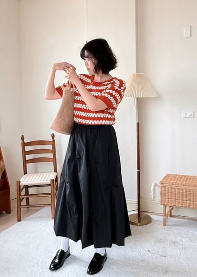 witharch時髦抓褶花苞裙4