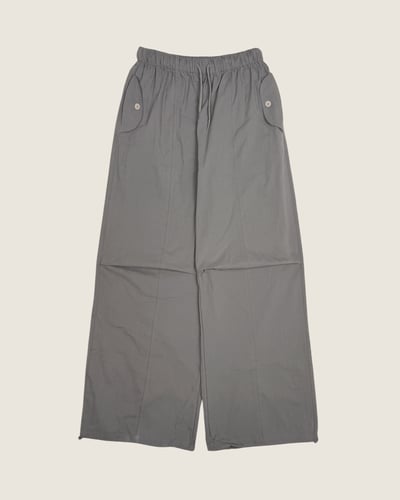 口袋細節鬆緊工裝褲-灰1