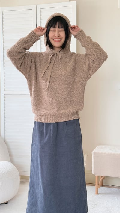 圈圈連帽針織上衣1