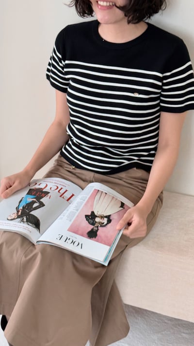 純棉條紋針織衫10