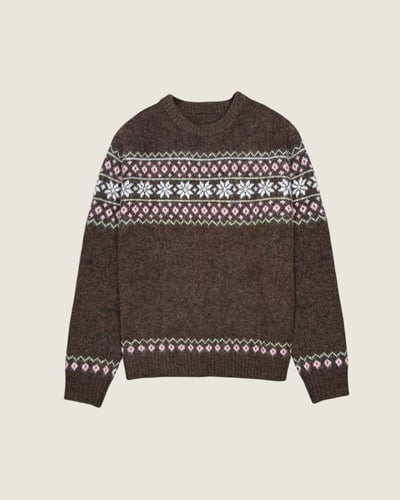 費爾島雪花毛衣-咖1
