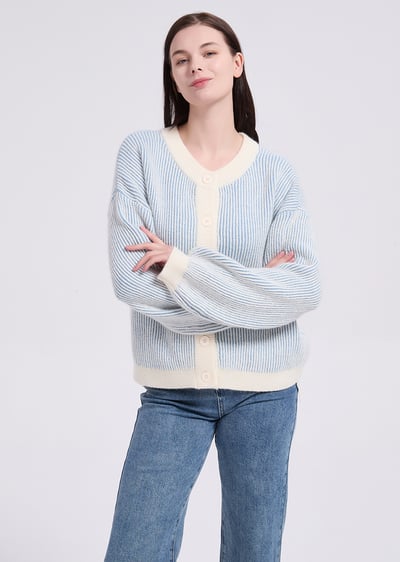 witharch圍巾雙色上衣-藍3