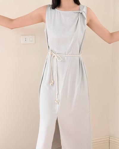 亞麻扭結背心洋裝6