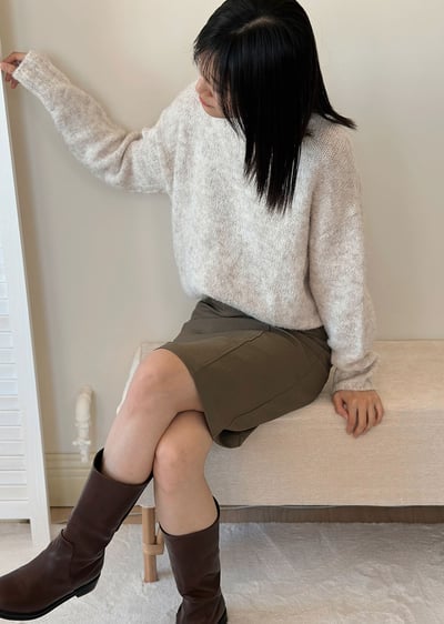 天絲西裝中長裙6