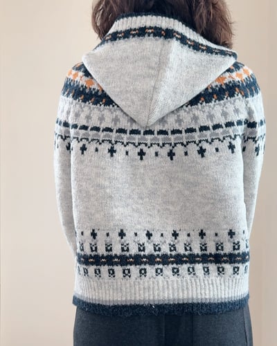 費爾島細緻連帽外套-灰7