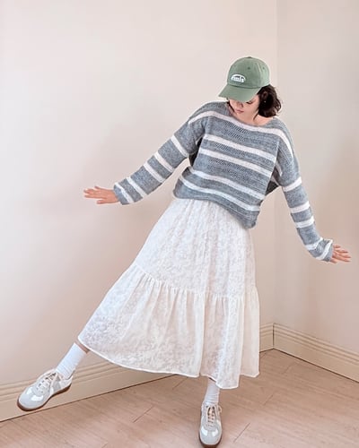 法式蕾絲鬆緊萬能裙-杏4