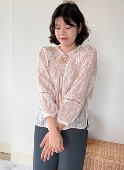 波西米亞流蘇渡假襯衫-粉3