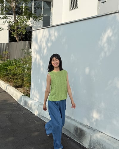 輕盈牛仔鬆緊褲-深藍3