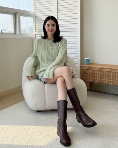 手工繡花麻花上衣-淺綠3