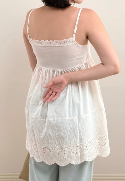 夏日壓線布蕾絲背心6