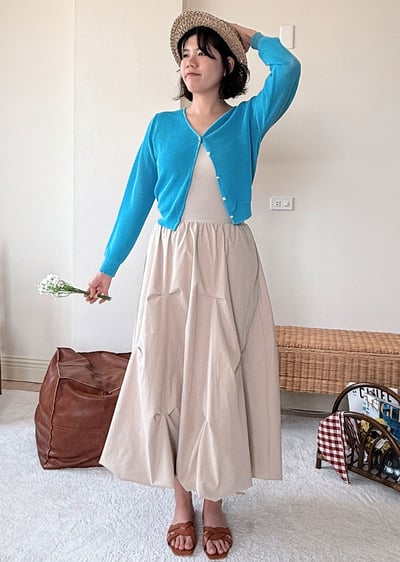 細膩柔滑開襟衫-藍4