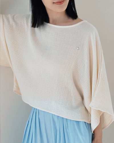 witharch-棉紗連袖上衣-杏2