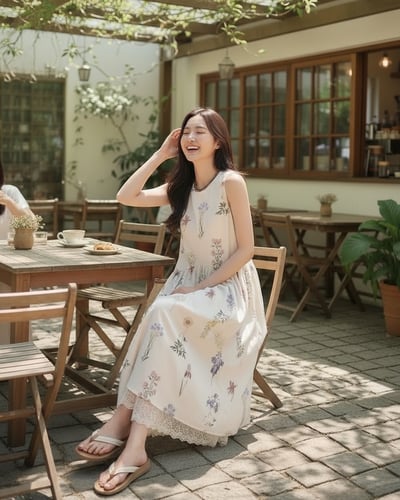 復古花朵背心洋裝2