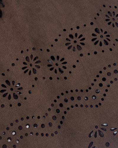 波西米亞麂皮花朵裙-深棕4