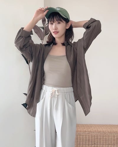 方領天絲bra top-卡其1