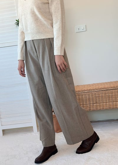 雙摺毛呢西裝褲2