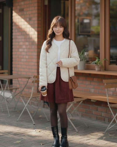 燈心絨萬能短褲-紅4