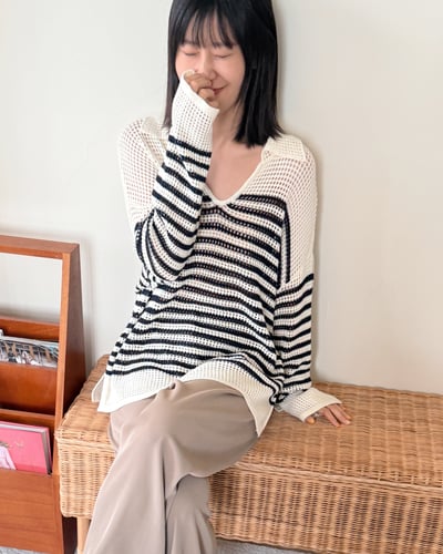 witharch法式條紋針織衫1