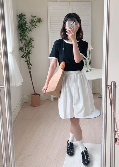 witharch撞色邊基礎Tee1