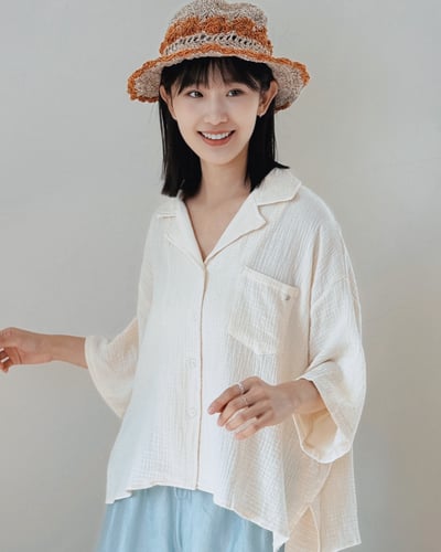 witharch-法式古巴襯衫-杏1